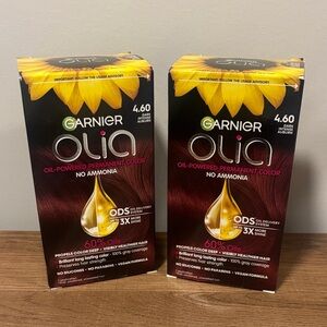 ❗️SALE ❗️ Garnier Olia Permanent Hair Dye Color 4.6 Dark Intense Auburn, 2 NEW
